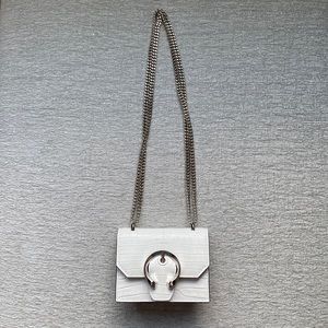 Jimmy Choo Paris crossbody mini white leather bag. Brand new.